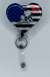 Heart American Flag with Seabee Logo